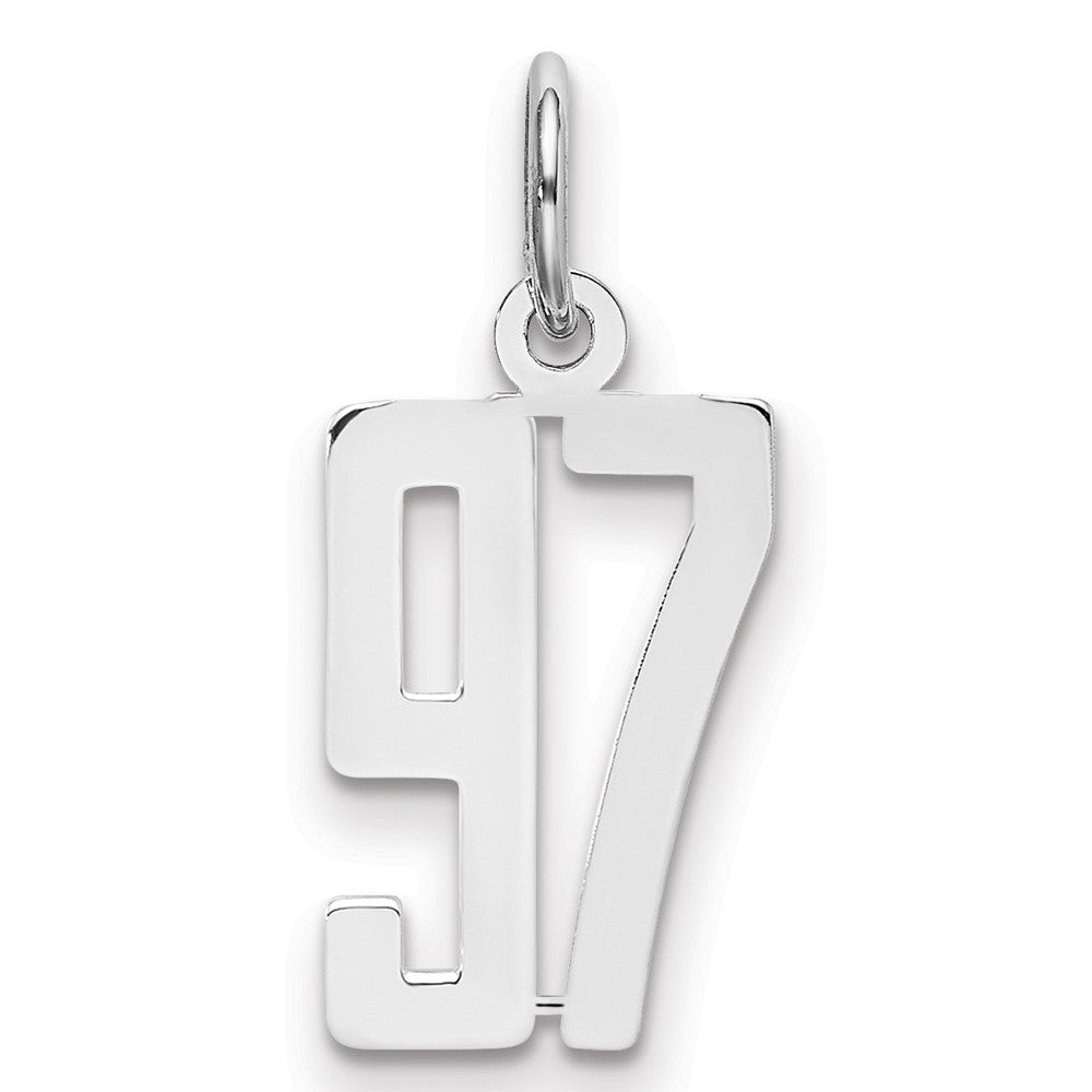 Sterlingsilber Silber/rhodiniert Länglich Zahl 97 Charm
