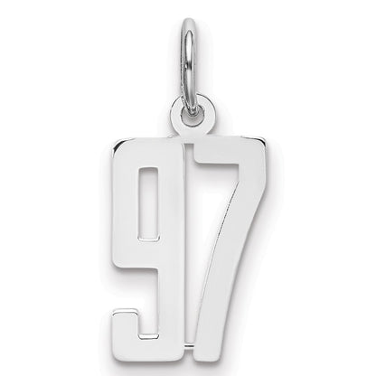 Sterlingsilber Silber/rhodiniert Länglich Zahl 97 Charm