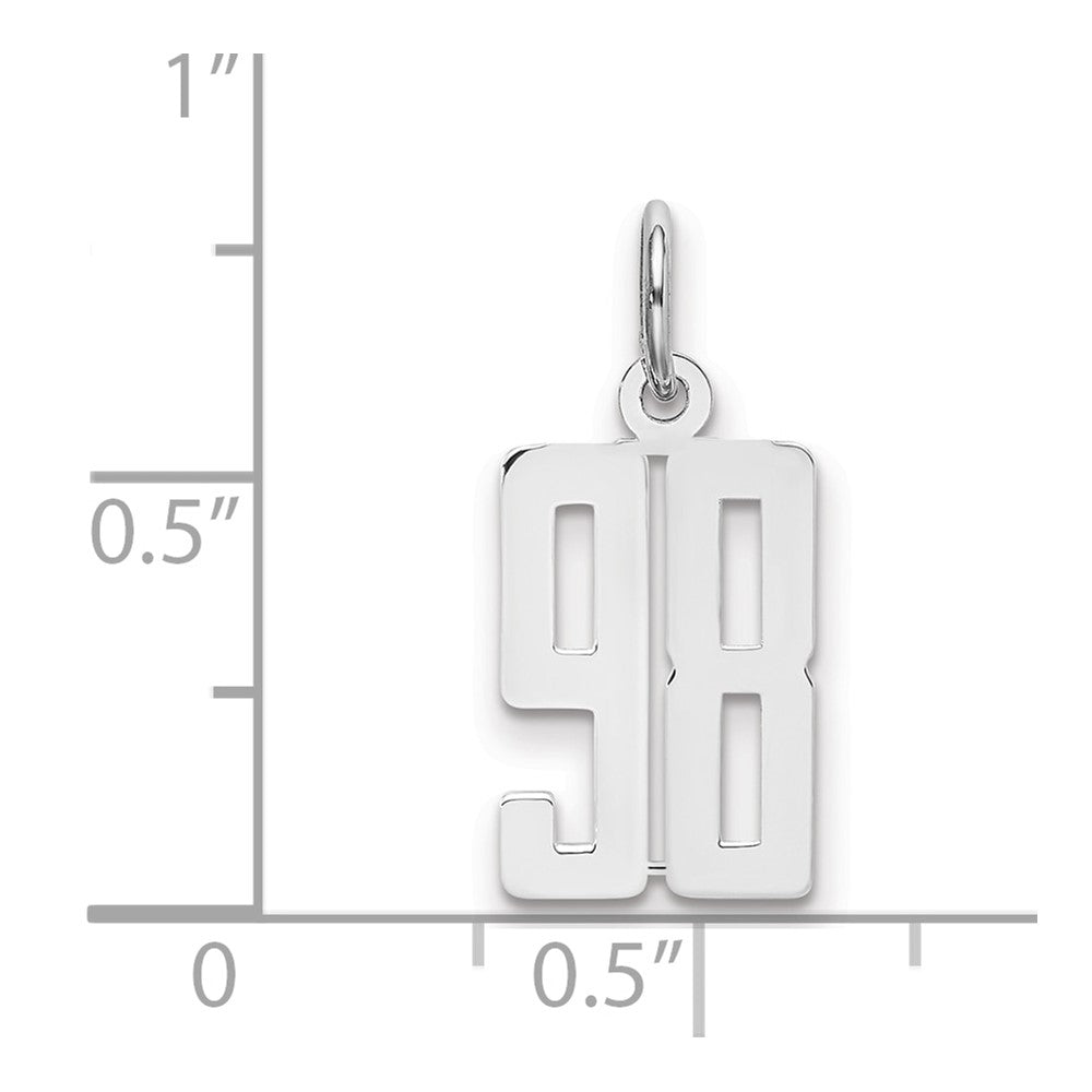 Sterlingsilber Silber/rhodiniert Länglich Zahl 98 Charm