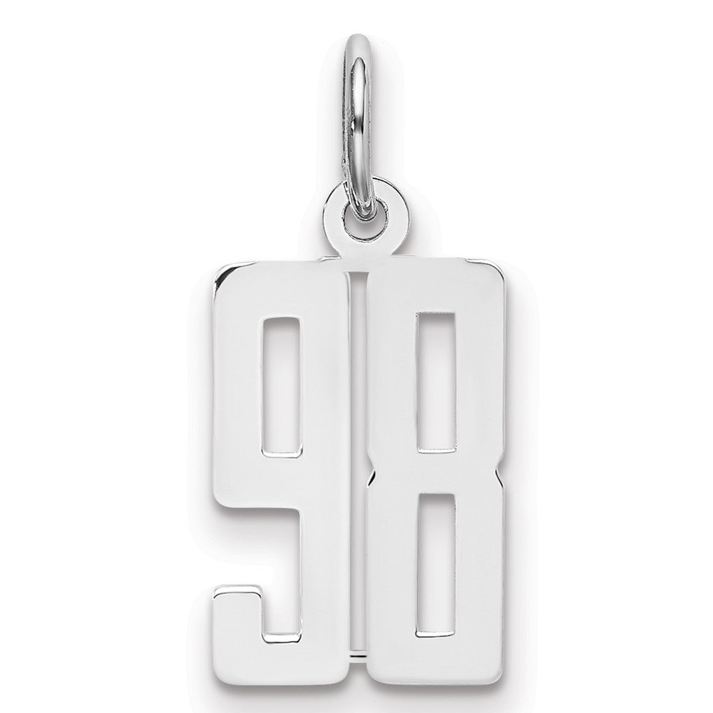 Sterlingsilber Silber/rhodiniert Länglich Zahl 98 Charm
