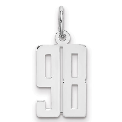 Sterlingsilber Silber/rhodiniert Länglich Zahl 98 Charm