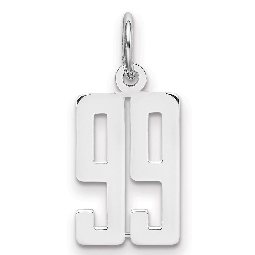 Sterlingsilber Silber/rhodiniert Länglich Zahl 99 Charm