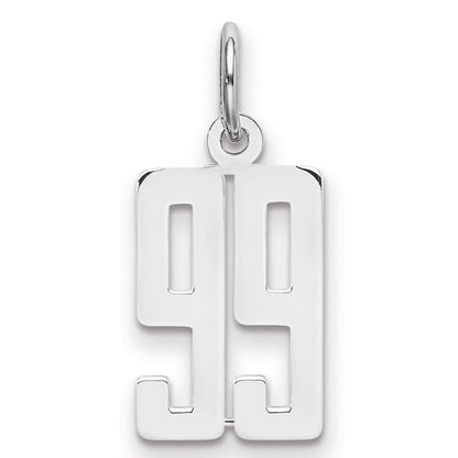 Sterlingsilber Silber/rhodiniert Länglich Zahl 99 Charm
