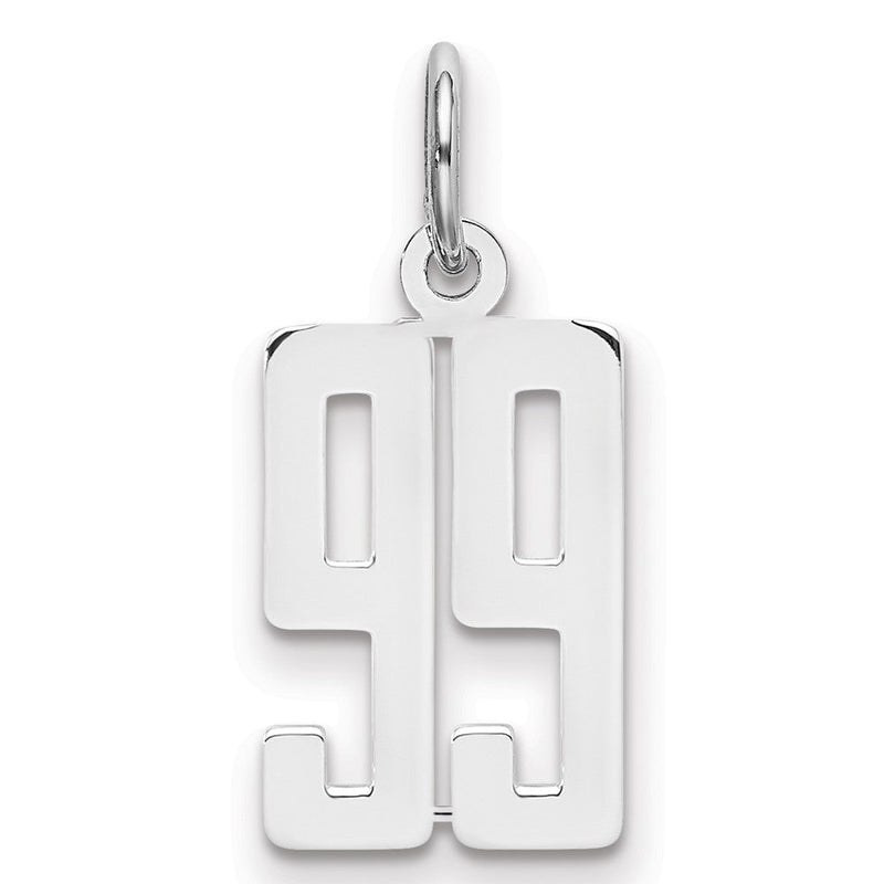 Sterlingsilber Silber/rhodiniert Länglich Zahl 99 Charm