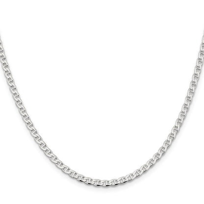 Sterlingsilber 3.15mm Diamantiert Flach Anker Panzer Halskette