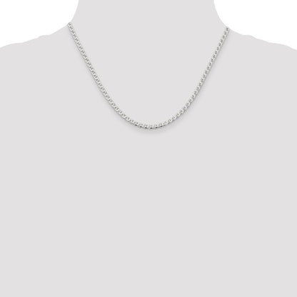 Sterlingsilber 3.15mm Diamantiert Flach Anker Panzer Halskette