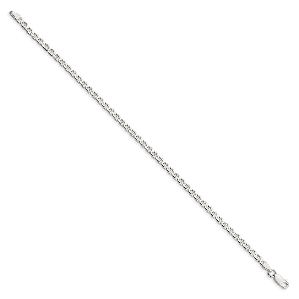 Sterlingsilber 3.15mm Diamantiert Flach Anker Panzer Gliederarmband