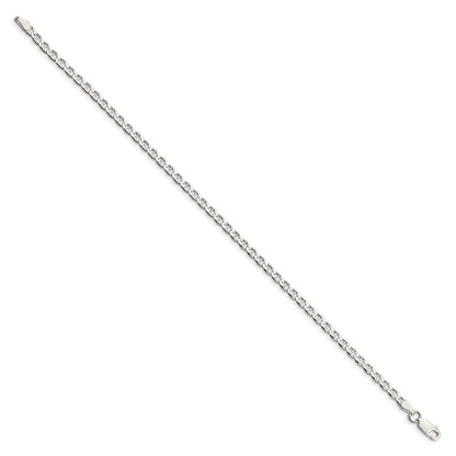 Sterlingsilber 3.15mm Diamantiert Flach Anker Panzer Kette Fußkettchen