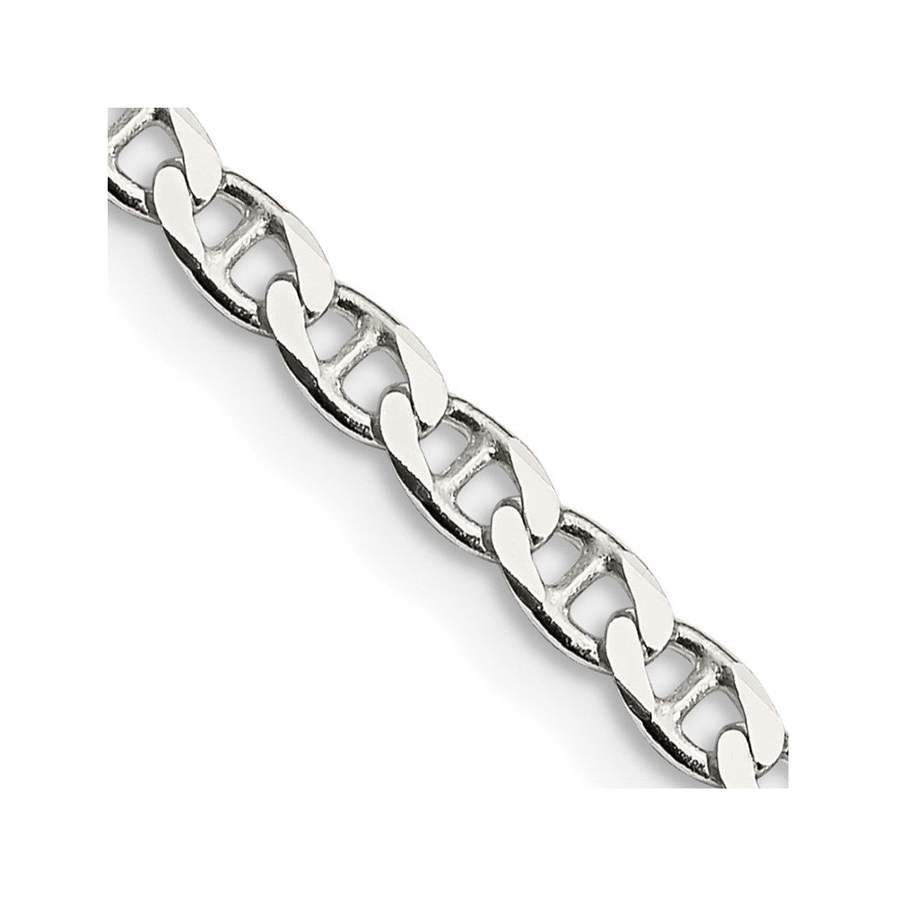 Sterlingsilber 3.15mm Diamantiert Flach Anker Panzer Halskette