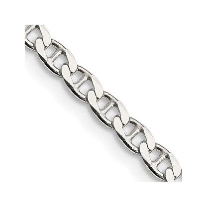 Sterlingsilber 3.15mm Diamantiert Flach Anker Panzer Halskette