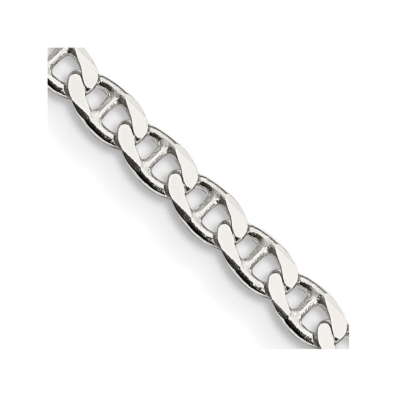 Sterlingsilber 3.15mm Diamantiert Flach Anker Panzer Halskette