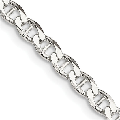 Sterlingsilber 4.0mm Diamantiert Flach Anker Panzer Halskette