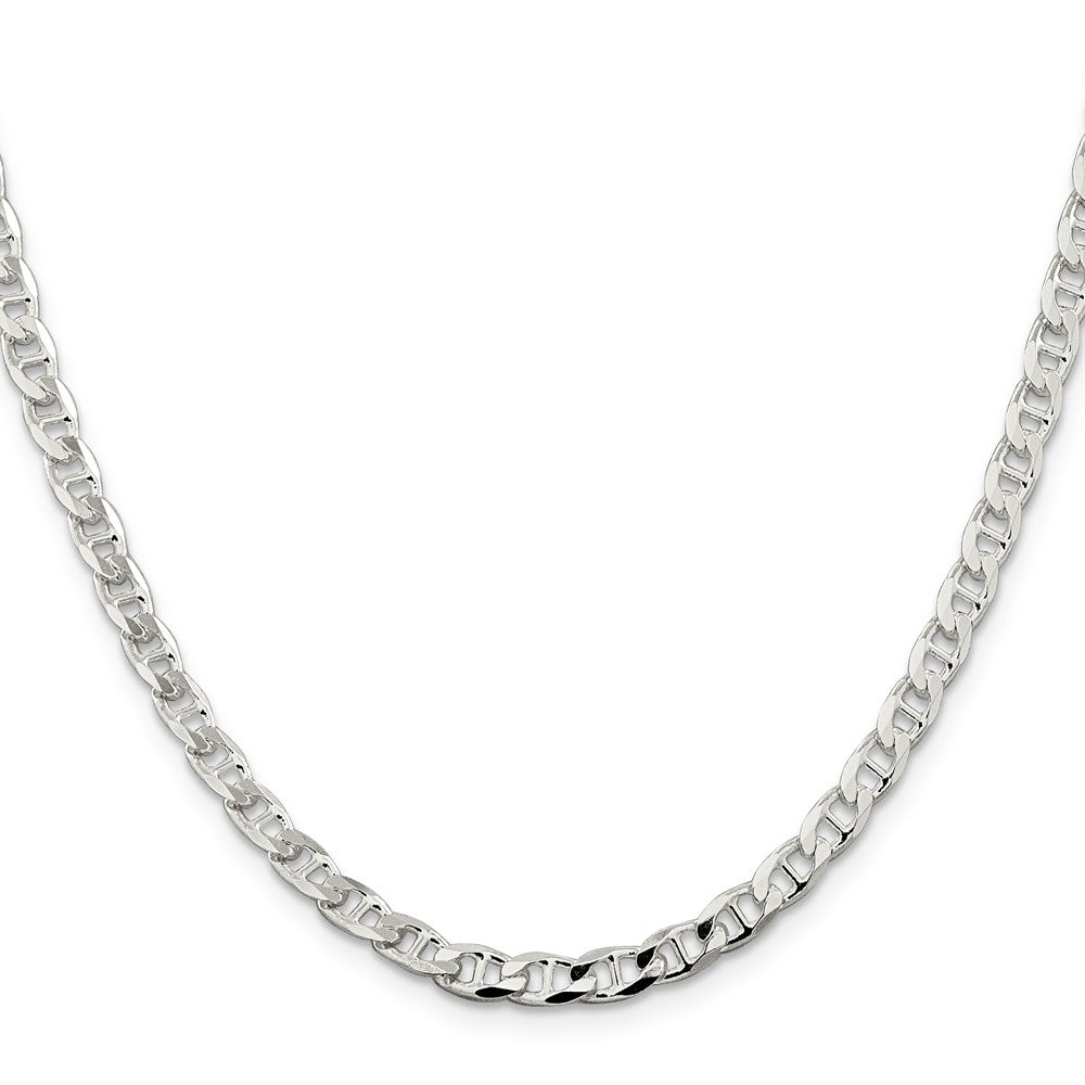 Sterlingsilber 4.65mm Diamantiert Flach Anker Panzer Halskette