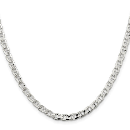 Sterlingsilber 4.65mm Diamantiert Flach Anker Panzer Halskette