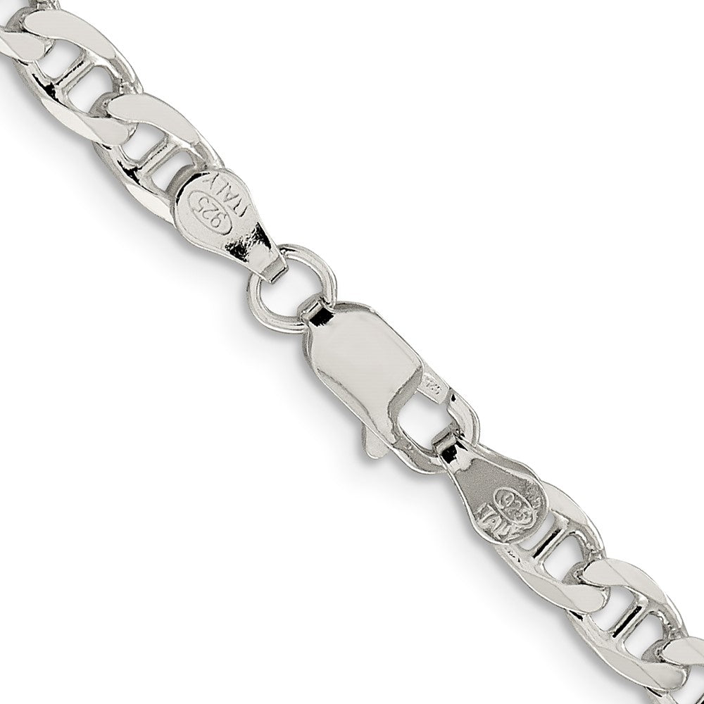 Sterlingsilber 4.65mm Diamantiert Flach Anker Panzer Halskette
