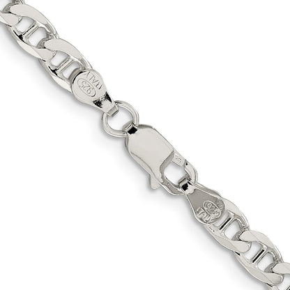Sterlingsilber 4.65mm Diamantiert Flach Anker Panzer Halskette