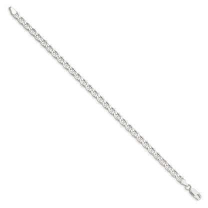Sterlingsilber 4.65mm Diamantiert Flach Anker Panzer Gliederarmband