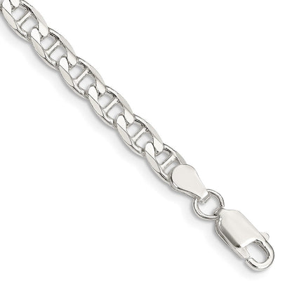 Sterlingsilber 4.65mm Diamantiert Flach Anker Panzer Gliederarmband