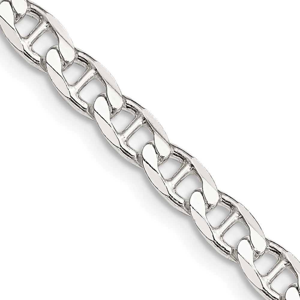Sterlingsilber 4.65mm Diamantiert Flach Anker Panzer Halskette
