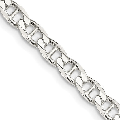 Sterlingsilber 4.65mm Diamantiert Flach Anker Panzer Halskette