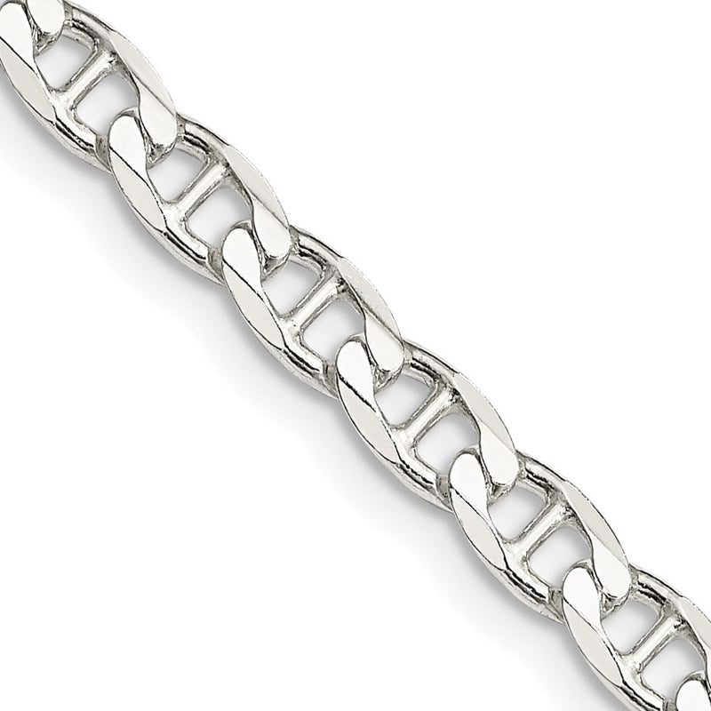 Sterlingsilber 4.65mm Diamantiert Flach Anker Panzer Halskette