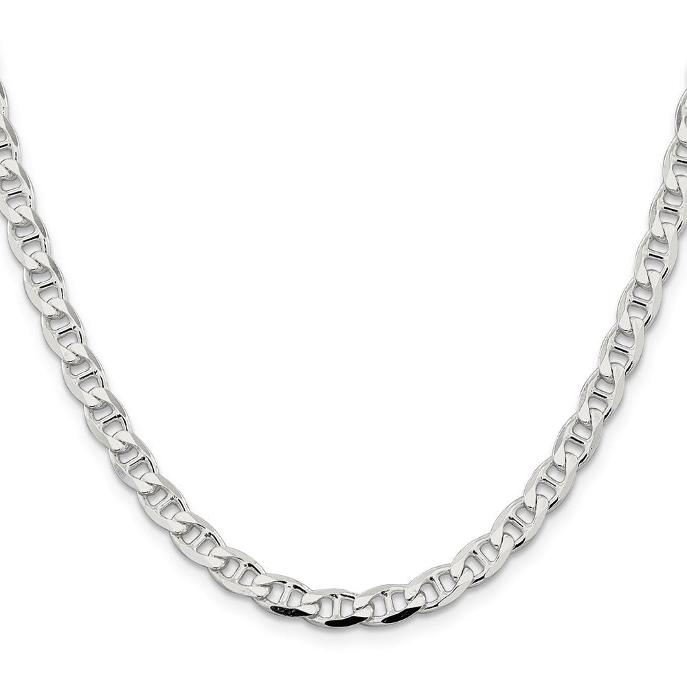 Sterlingsilber 5.7mm Diamantiert Flach Anker Panzer Halskette