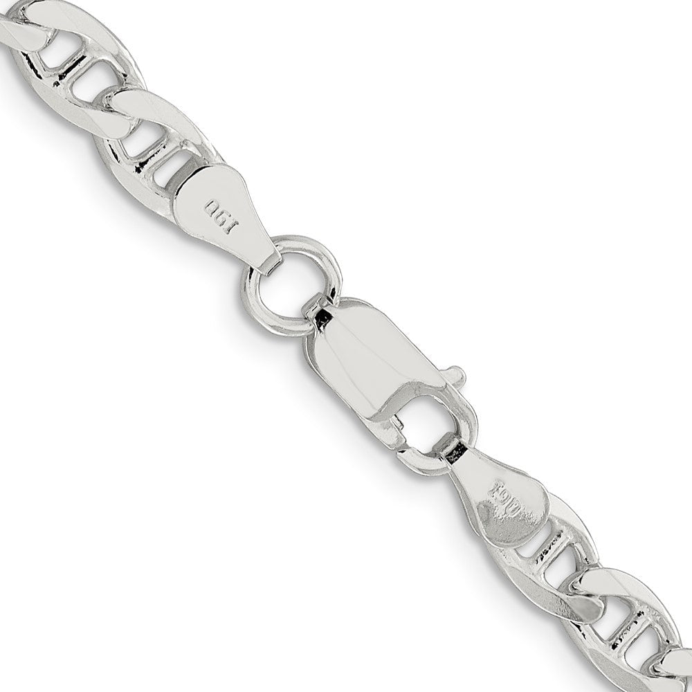 Sterlingsilber 5.7mm Diamantiert Flach Anker Panzer Halskette
