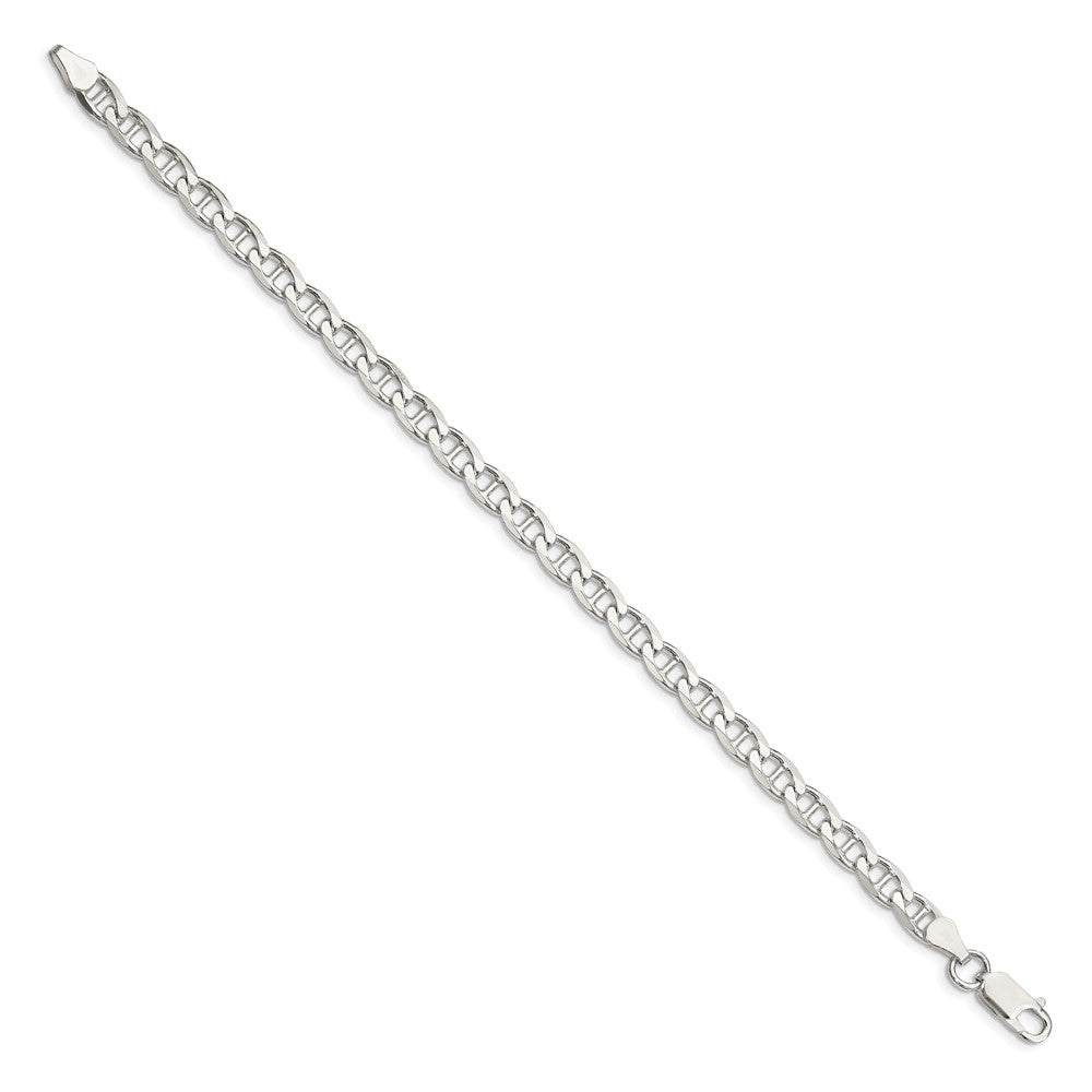 Sterlingsilber 5.7mm Diamantiert Flach Anker Panzer Gliederarmband