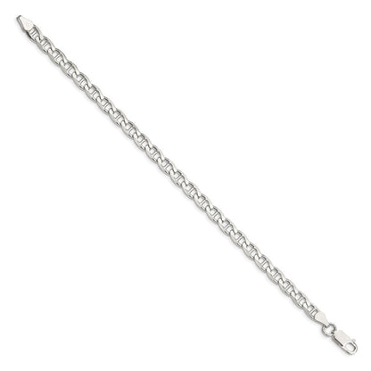 Sterlingsilber 5.7mm Diamantiert Flach Anker Panzer Gliederarmband