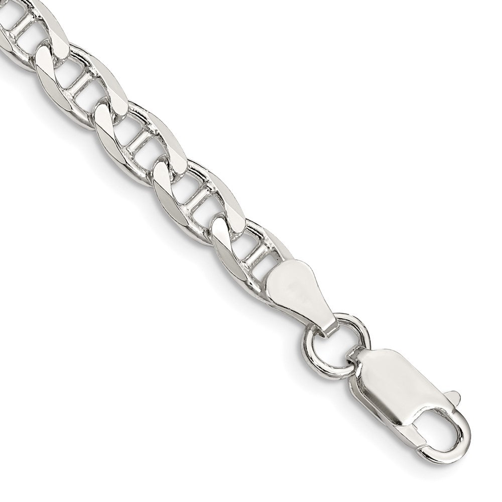 Sterlingsilber 5.7mm Diamantiert Flach Anker Panzer Gliederarmband