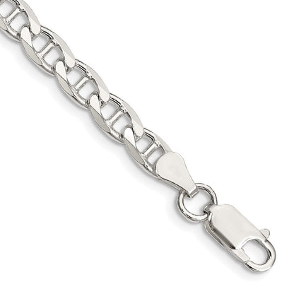 Sterlingsilber 5.7mm Diamantiert Flach Anker Panzer Gliederarmband