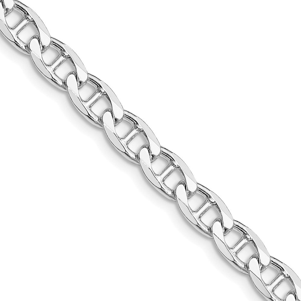 Sterlingsilber Rhodiniert 5.7mm Diamantiert Flach Anker Panzer Halskette