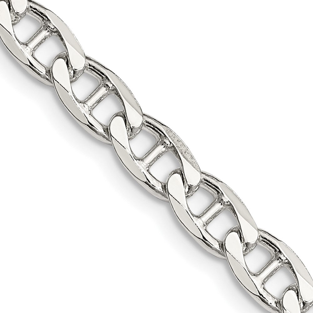 Sterlingsilber 5.7mm Diamantiert Flach Anker Panzer Halskette