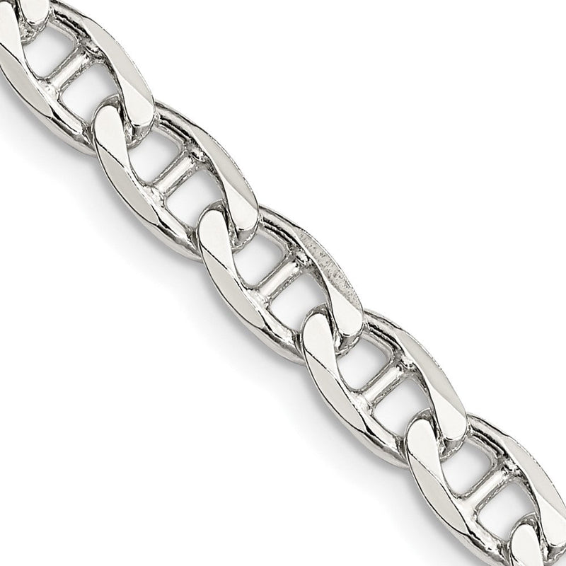 Sterlingsilber 5.7mm Diamantiert Flach Anker Panzer Halskette