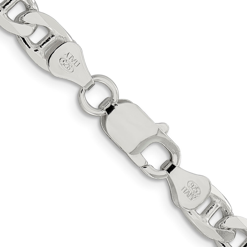 Sterlingsilber 6.5mm Diamantiert Flach Anker Panzer Halskette