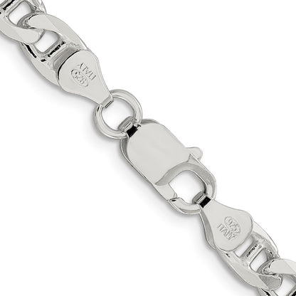 Sterlingsilber 6.5mm Diamantiert Flach Anker Panzer Halskette