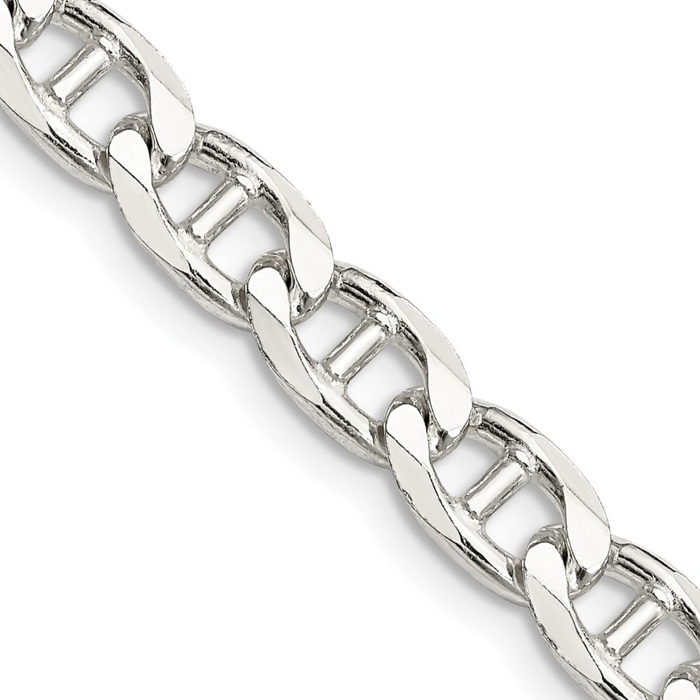 Sterlingsilber 6.5mm Diamantiert Flach Anker Panzer Halskette