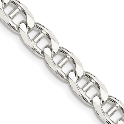 Sterlingsilber 6.5mm Diamantiert Flach Anker Panzer Halskette