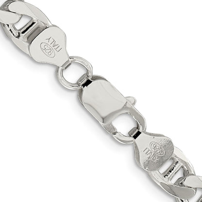 Sterlingsilber 7.4mm Diamantiert Flach Anker Panzer Halskette
