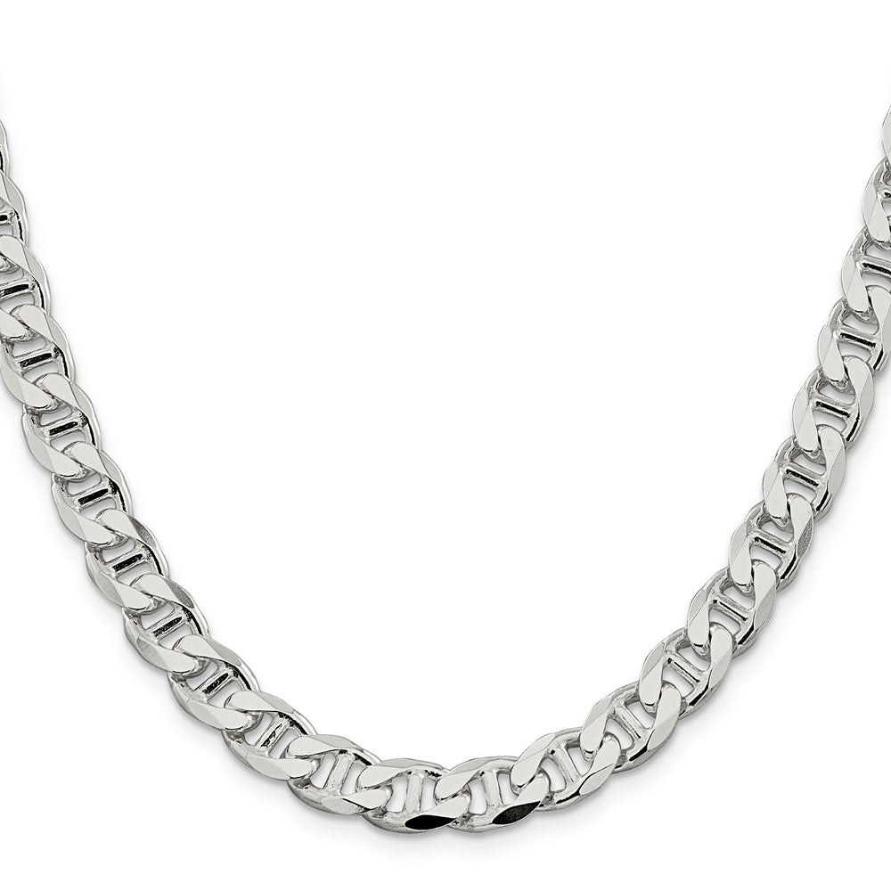 Sterlingsilber 8.25mm Diamantiert Flach Anker Panzer Halskette