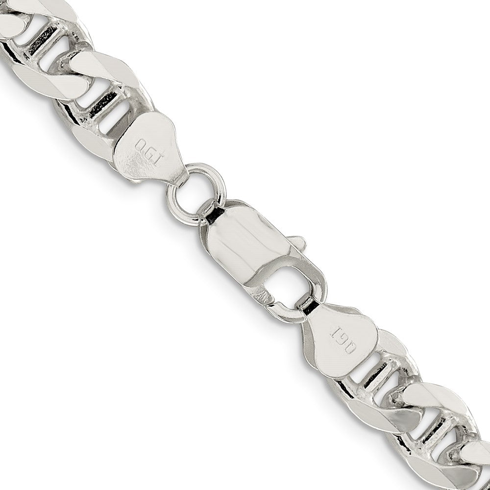 Sterlingsilber 8.25mm Diamantiert Flach Anker Panzer Halskette