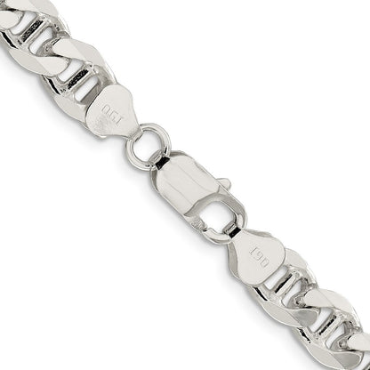 Sterlingsilber 8.25mm Diamantiert Flach Anker Panzer Halskette
