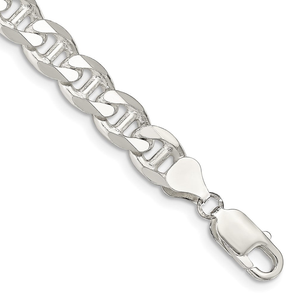 Sterlingsilber 8.25mm Diamantiert Flach Anker Panzer Gliederarmband