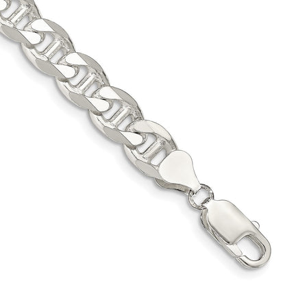 Sterlingsilber 8.25mm Diamantiert Flach Anker Panzer Gliederarmband