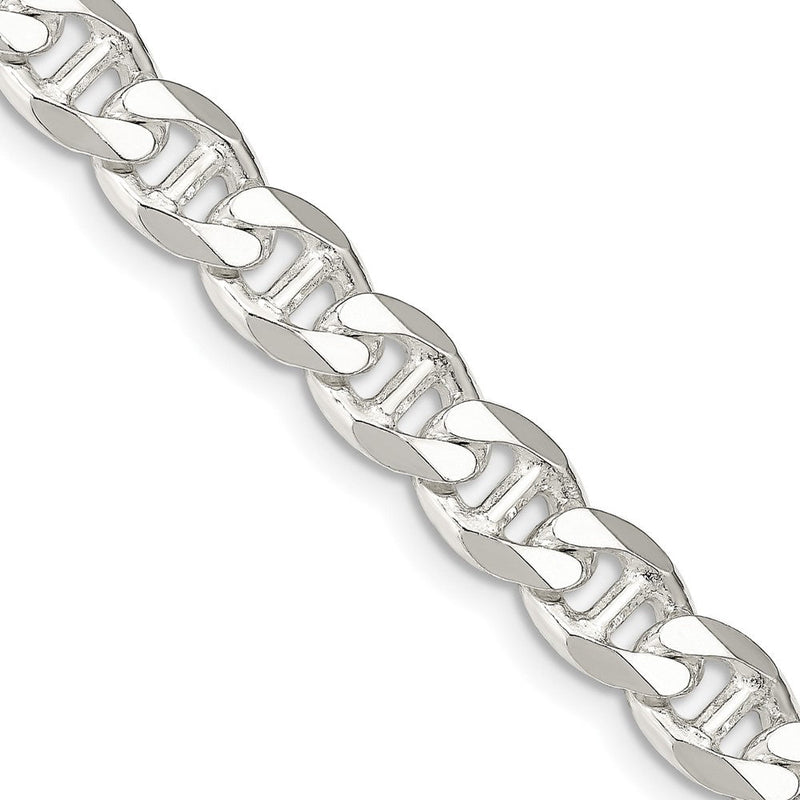 Sterlingsilber 8.25mm Diamantiert Flach Anker Panzer Halskette