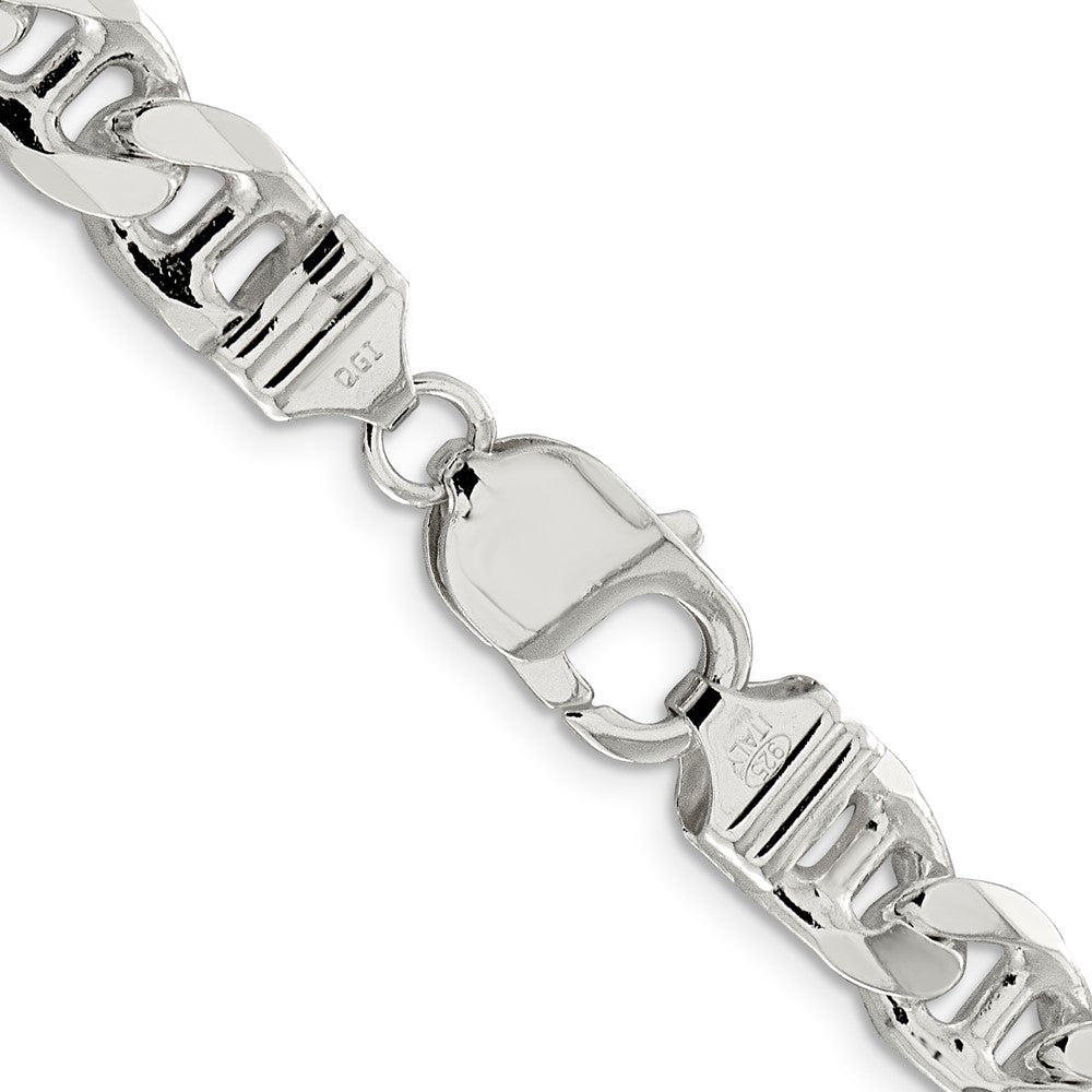 Sterlingsilber 9mm Diamantiert Flach Anker Panzer Halskette