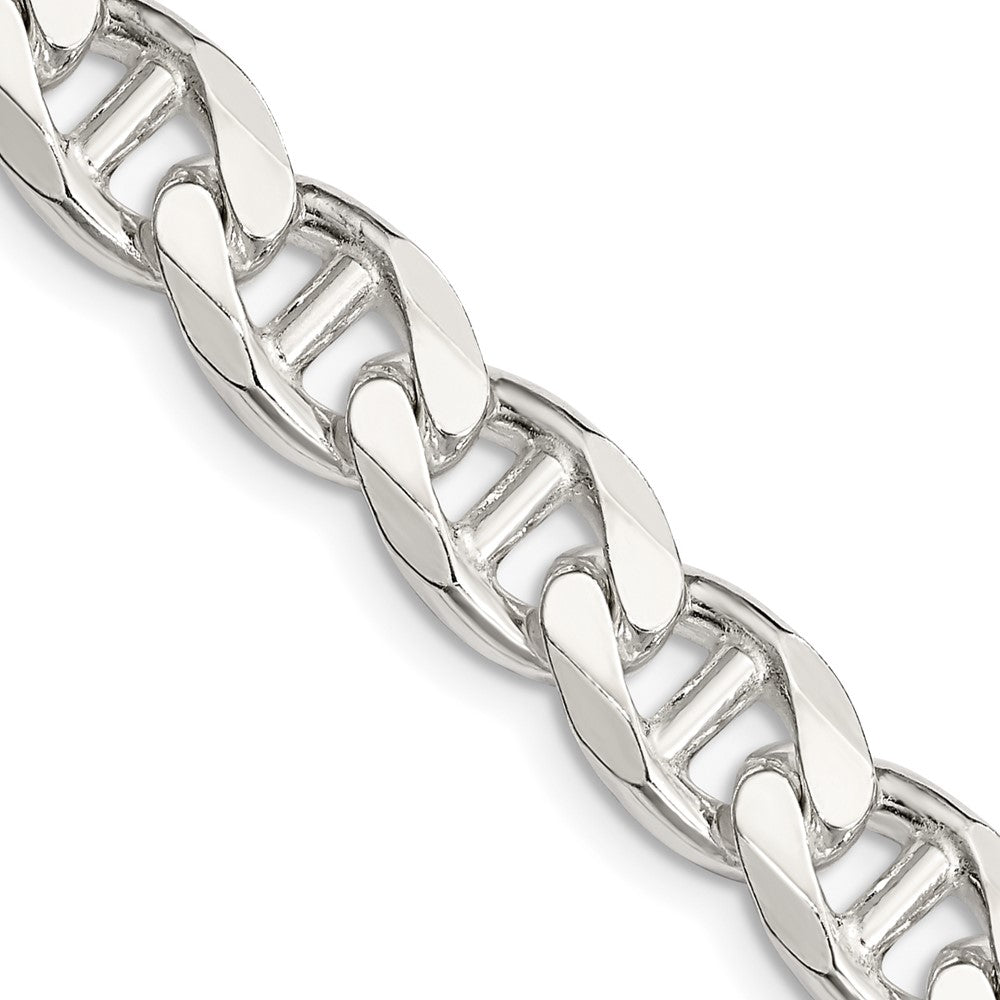 Sterlingsilber 9mm Diamantiert Flach Anker Panzer Halskette