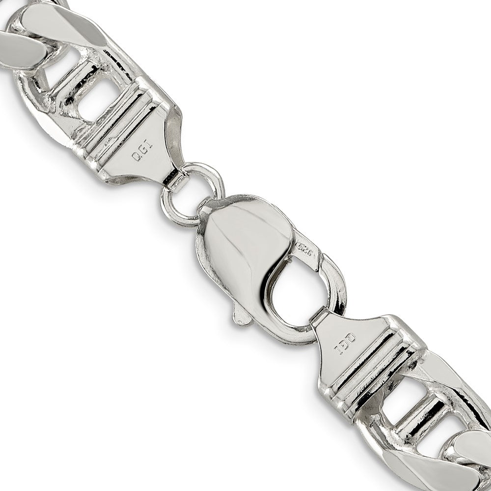 Sterlingsilber 10.8mm Diamantiert Flach Anker Panzer Halskette