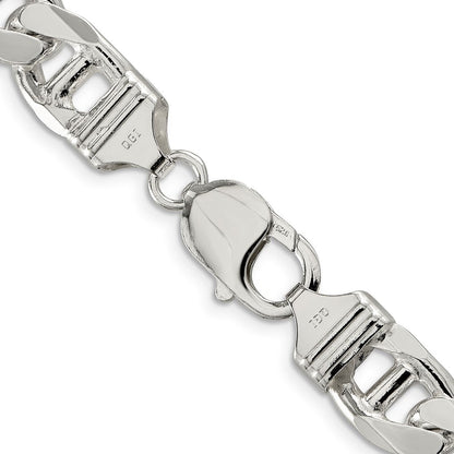 Sterlingsilber 10.8mm Diamantiert Flach Anker Panzer Halskette