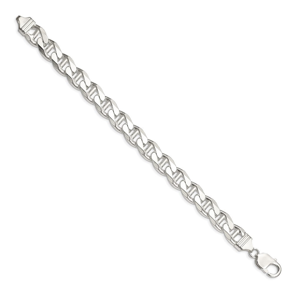Sterlingsilber 10.8mm Diamantiert Flach Anker Panzer Gliederarmband